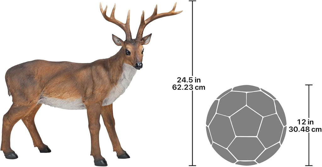 28 Inches Long Brown Handcast Polyresin Deer Statue K778590