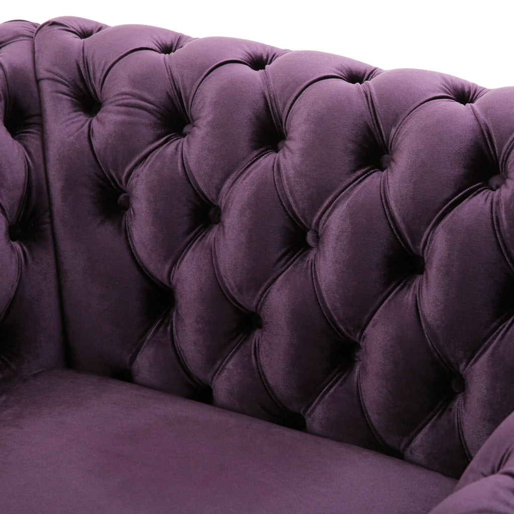 Dark Gray Velvet Club Chair B97461