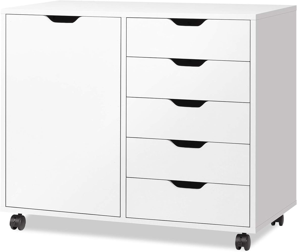 5-Drawer Wood Dresser Chest with Door A17331