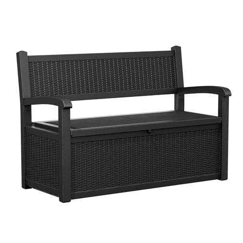 75 Gallon Black Storage Bench Deck Box C688