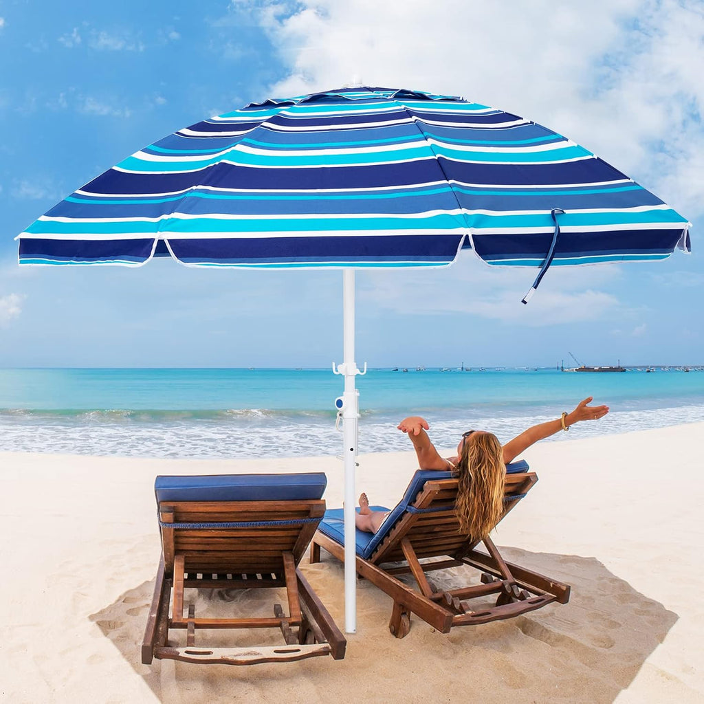 6.5FT Beach Umbrella with Carry Bag E363754