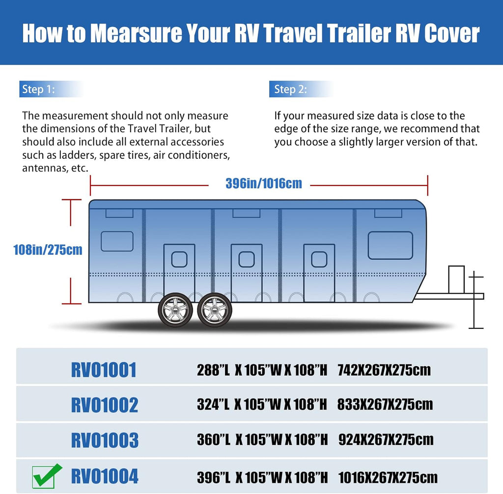 6 Layers Windproof Anti-Scratch UV Resistant Travel Trailer Cover V176
