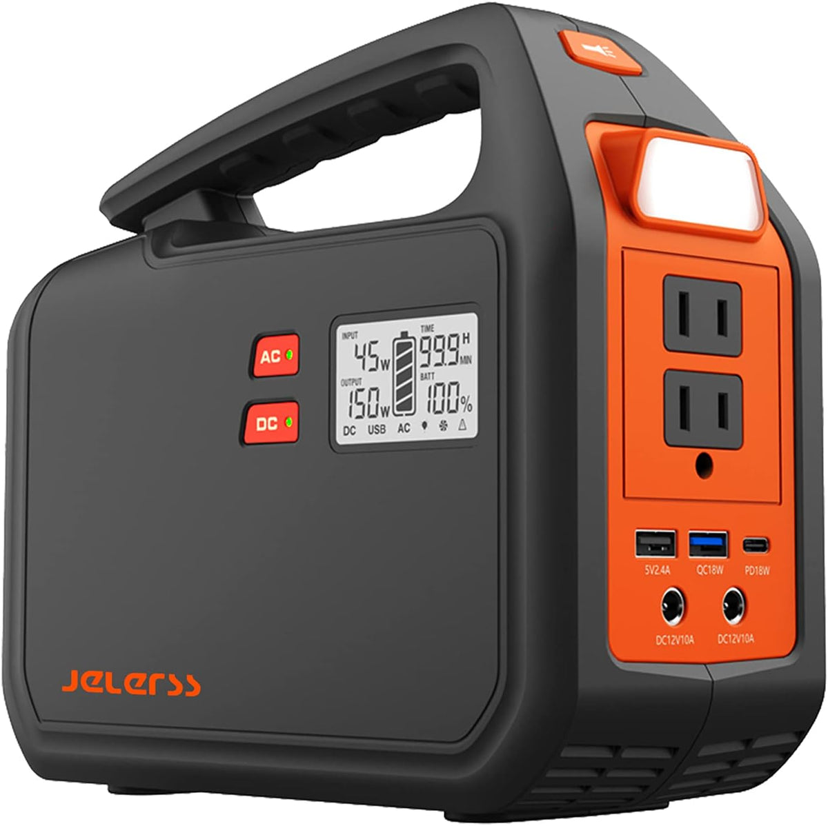 Red 150W Portable Power Station with AC Outlets Y596