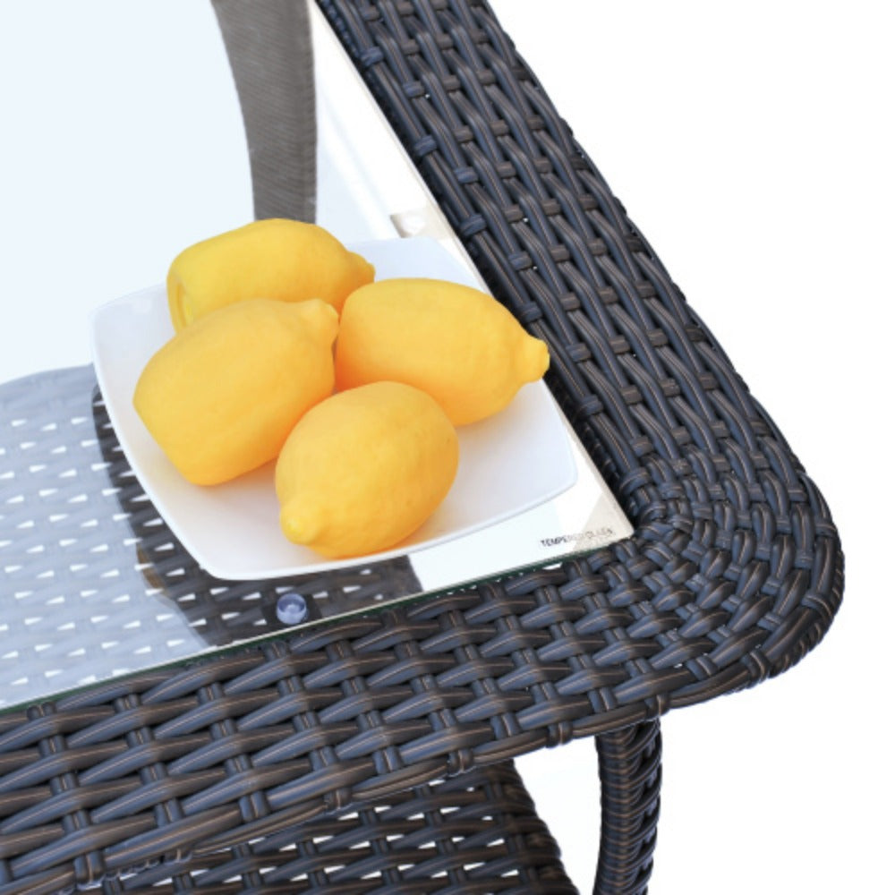 6-Piece Rattan Outdoor Conversation Set Navy Blue Metal Z6786