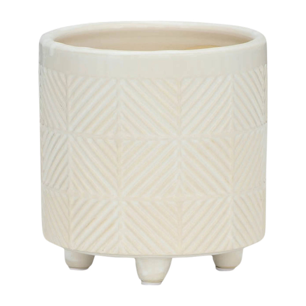 Set Of 2 8" Textured Ceramic Planters N25653