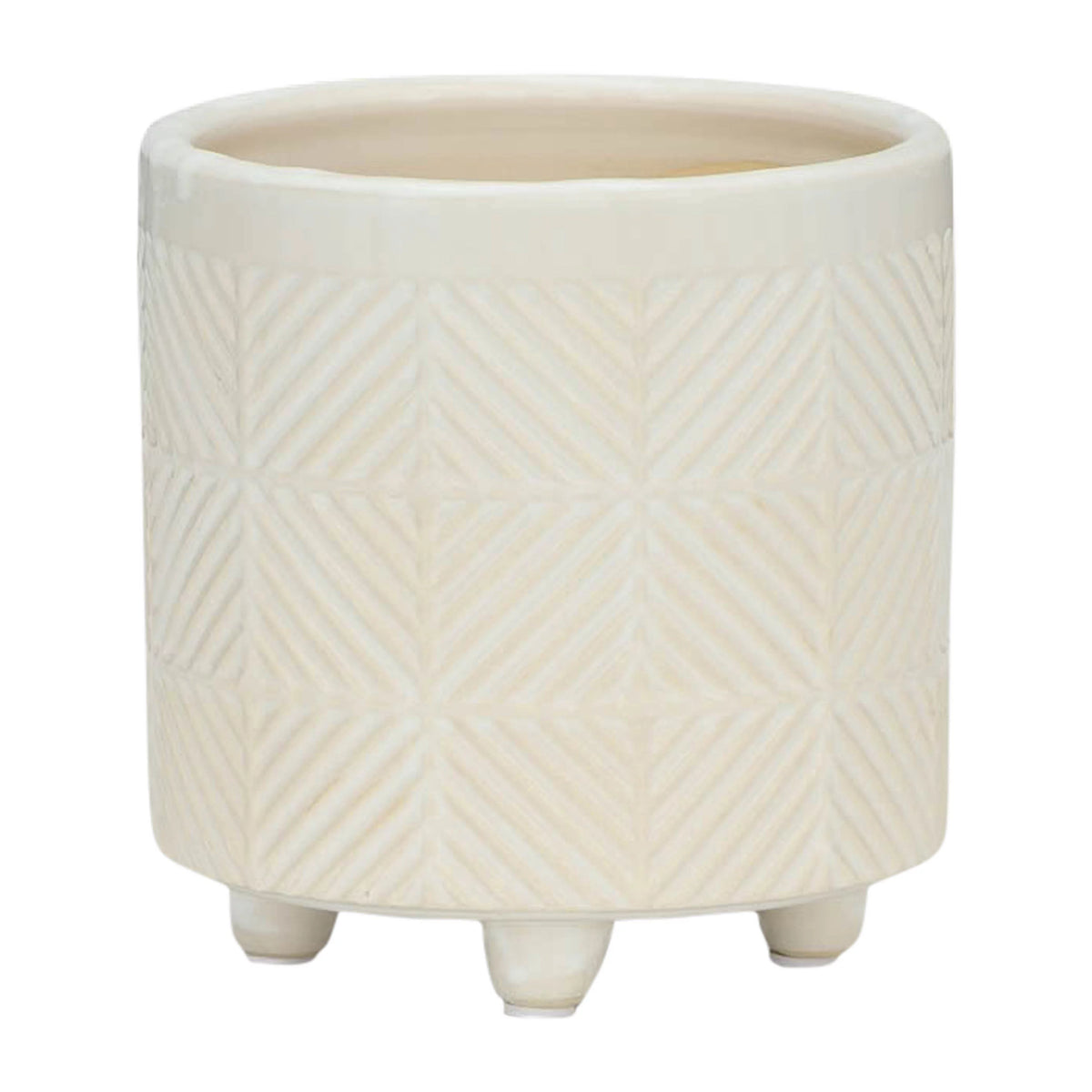 Set Of 2 8" Textured Ceramic Planters N25653