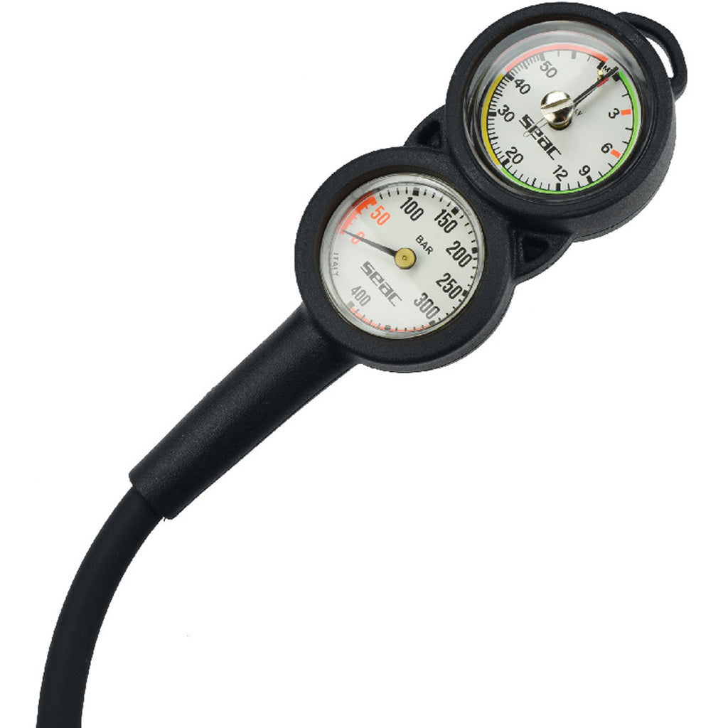 Black/Red Console Pressure Gauge & Depth Gauge W9131