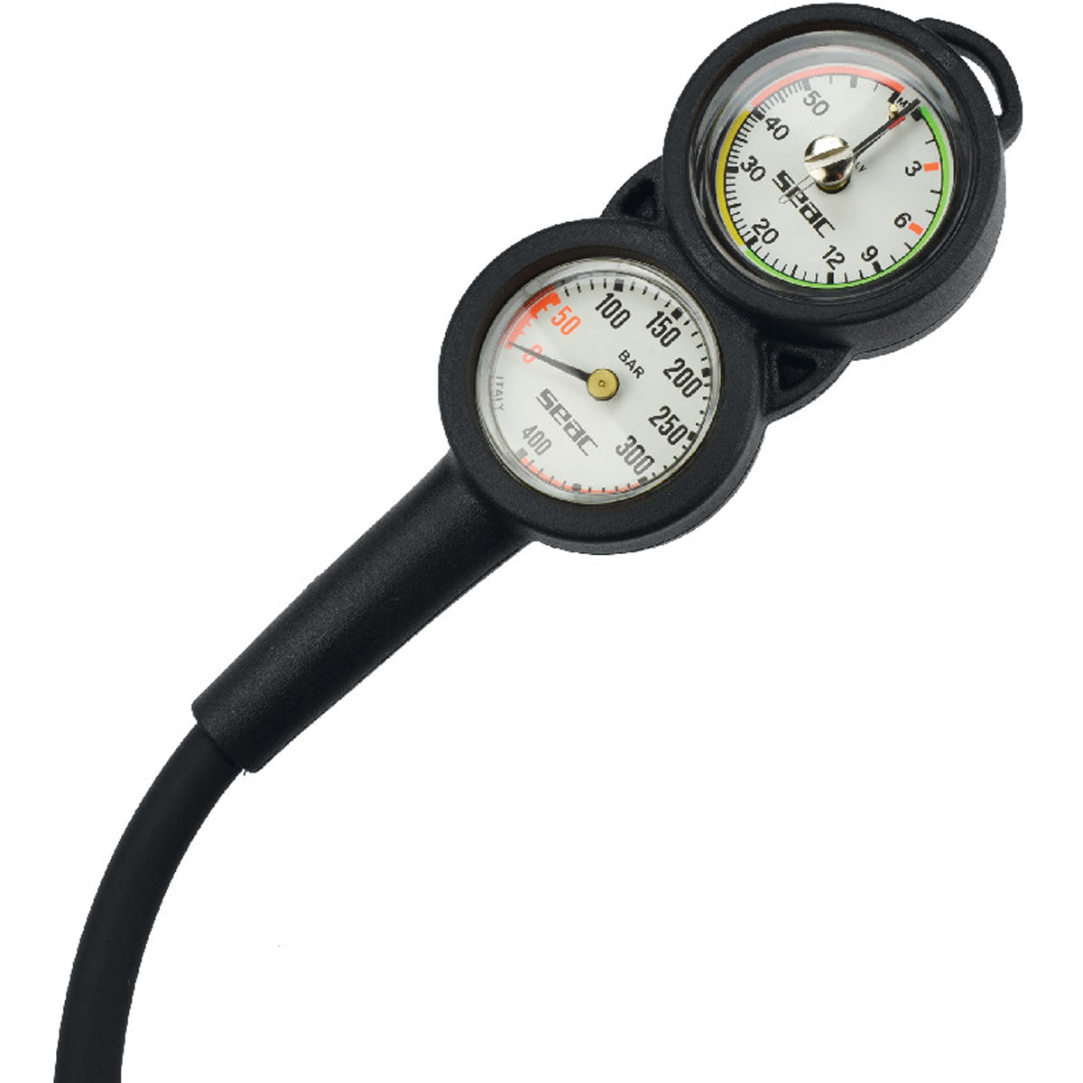 Black/Red Console Pressure Gauge & Depth Gauge W9131