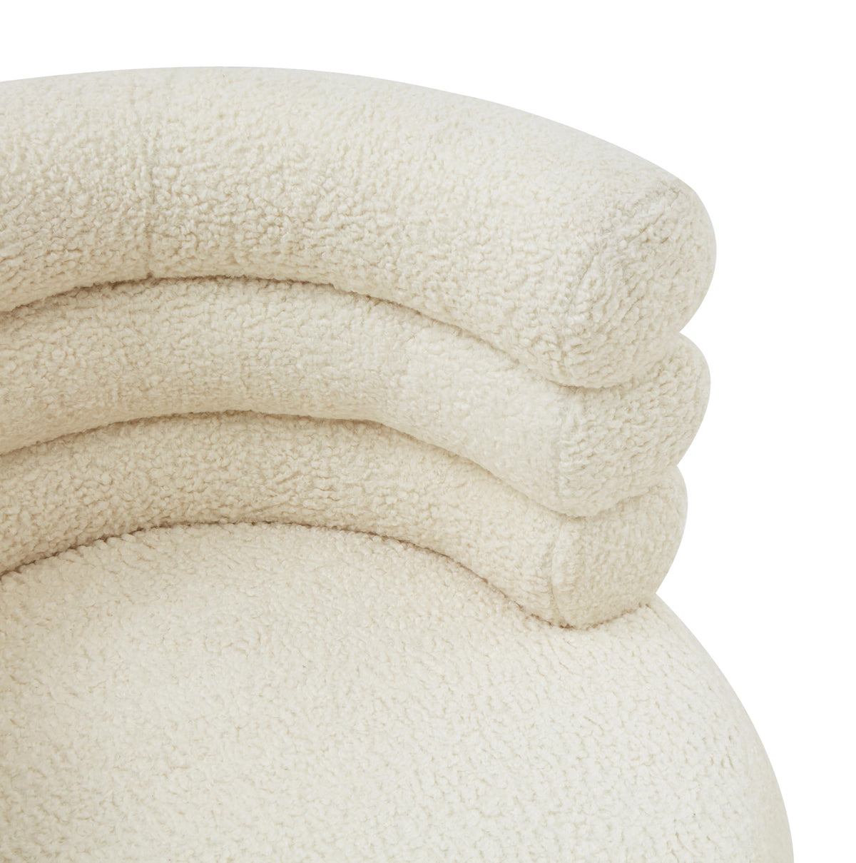 Cream Faux Shearling Swivel Chair with Gold Base M921523