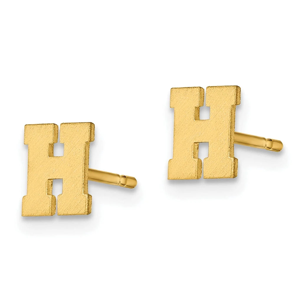 10K Yellow Gold Initial H Post Earrings Y4172