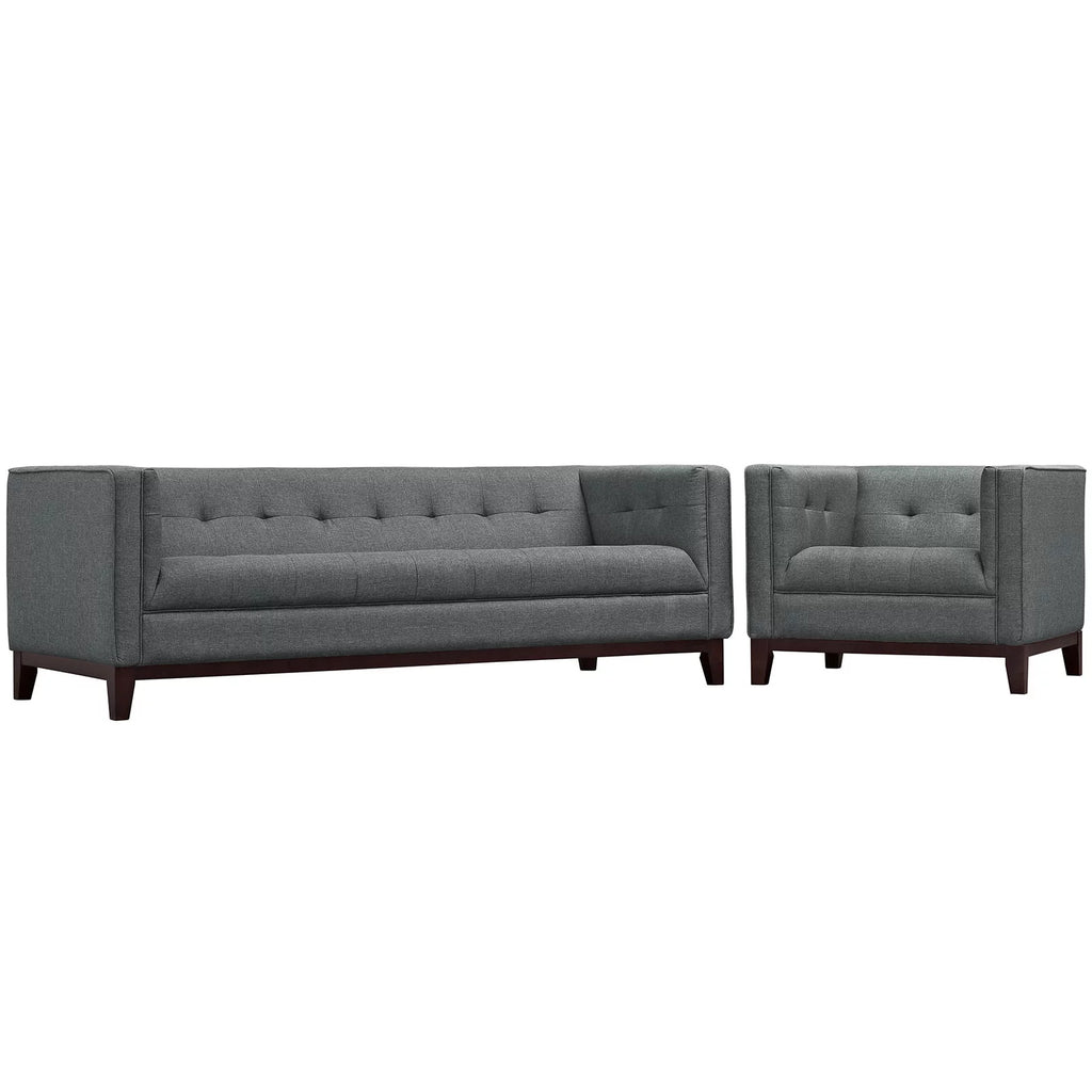 Grey Fabric Sofa Set of Two U416