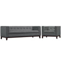 Grey Fabric Sofa Set of Two U416
