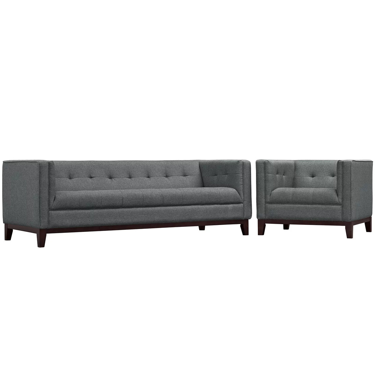 Grey Fabric Sofa Set of Two U416