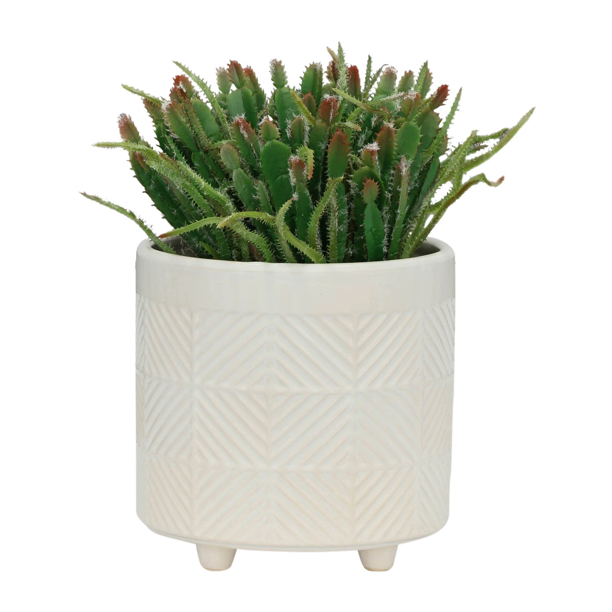 Set Of 2 8" Textured Ceramic Planters N25653