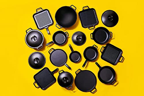 12 Inch Seasoned Cast Iron Grill Pan with Loop Handles R3415