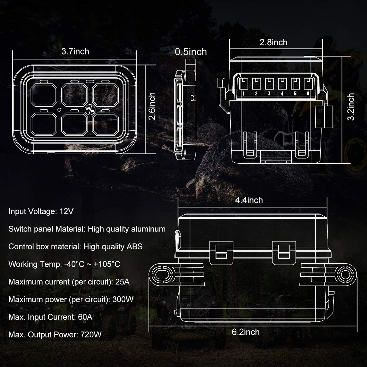 6 Gang Touch Switch Panel with Harness G78861