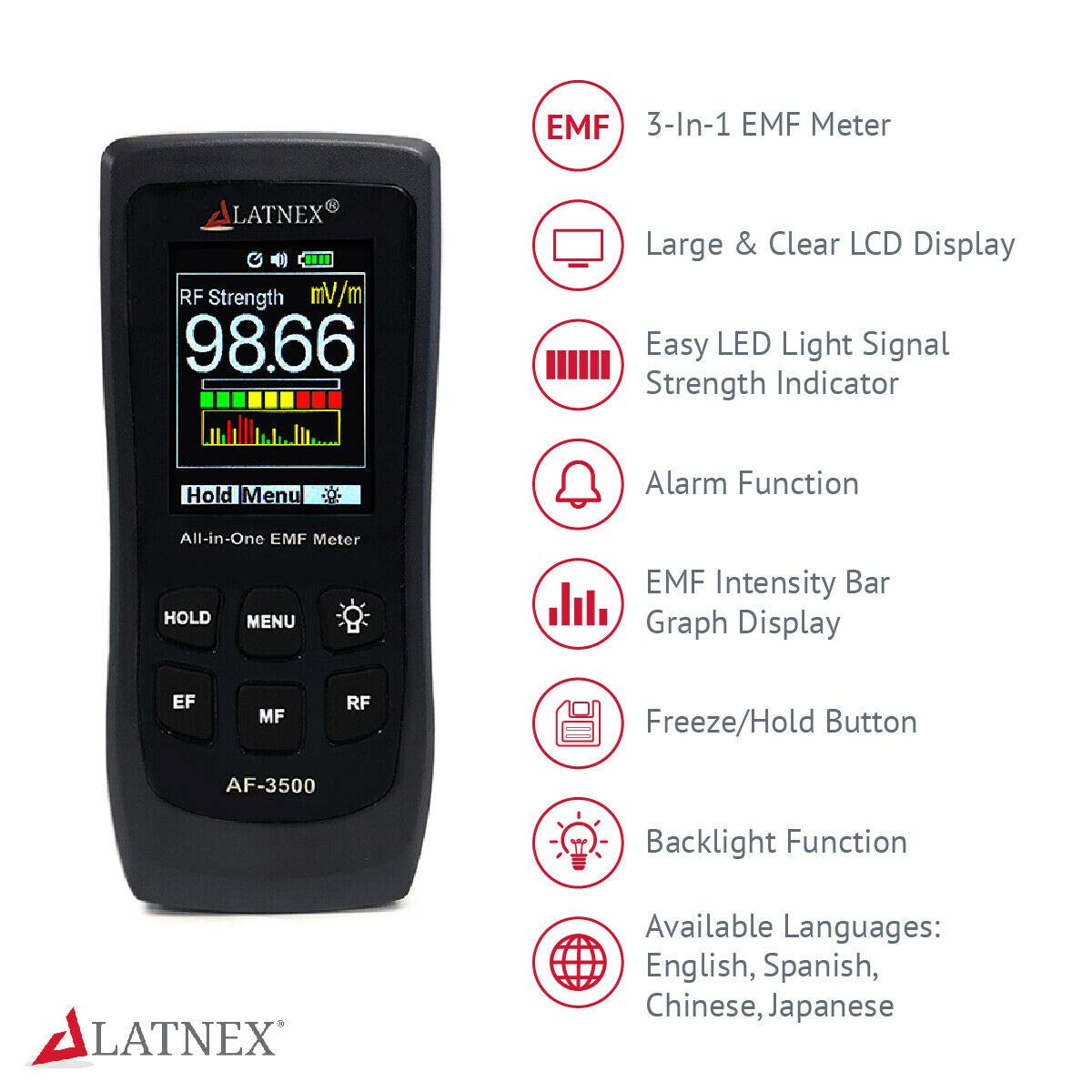 EMF Meter RF Detector L303958
