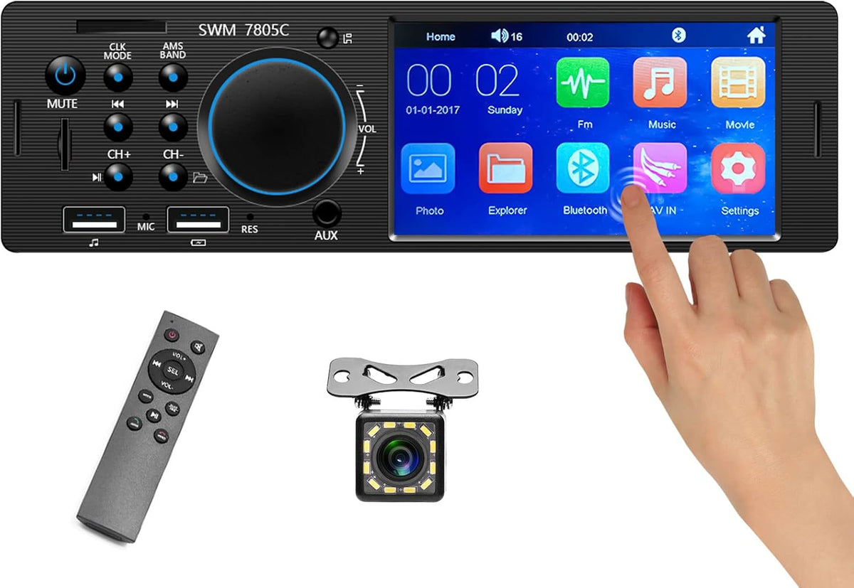 1 Din Car Radio 4.1 Inch Touch Screen Bluetooth Dual USB AUX SD D583