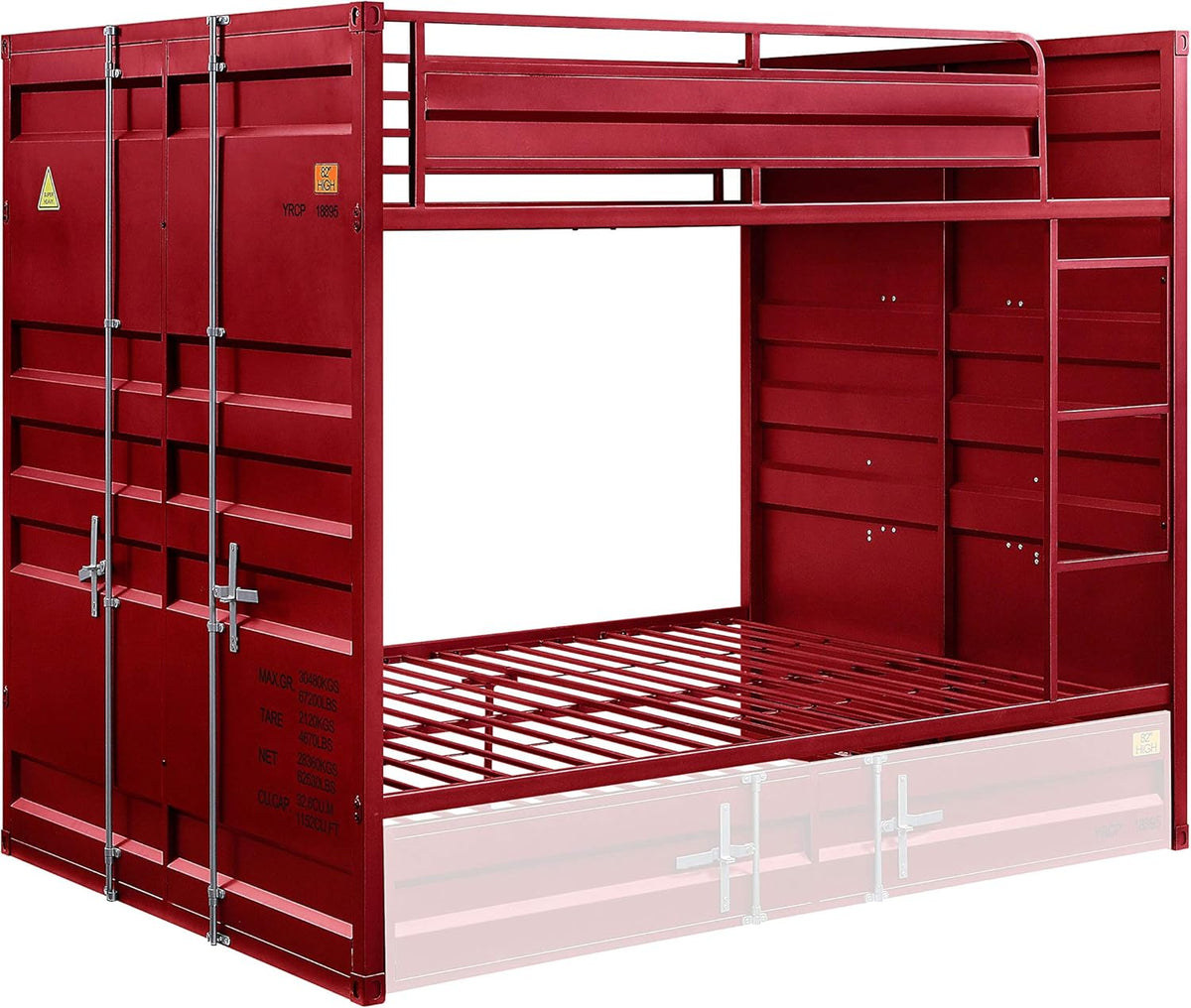 Cargo Bunk Bed Full/Full Red G168265