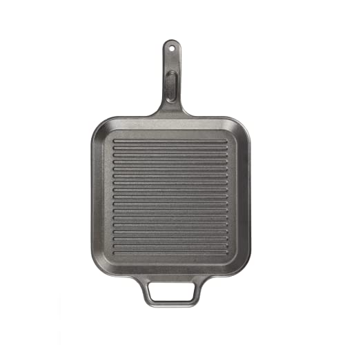 12 Inch Seasoned Cast Iron Grill Pan with Loop Handles R3415