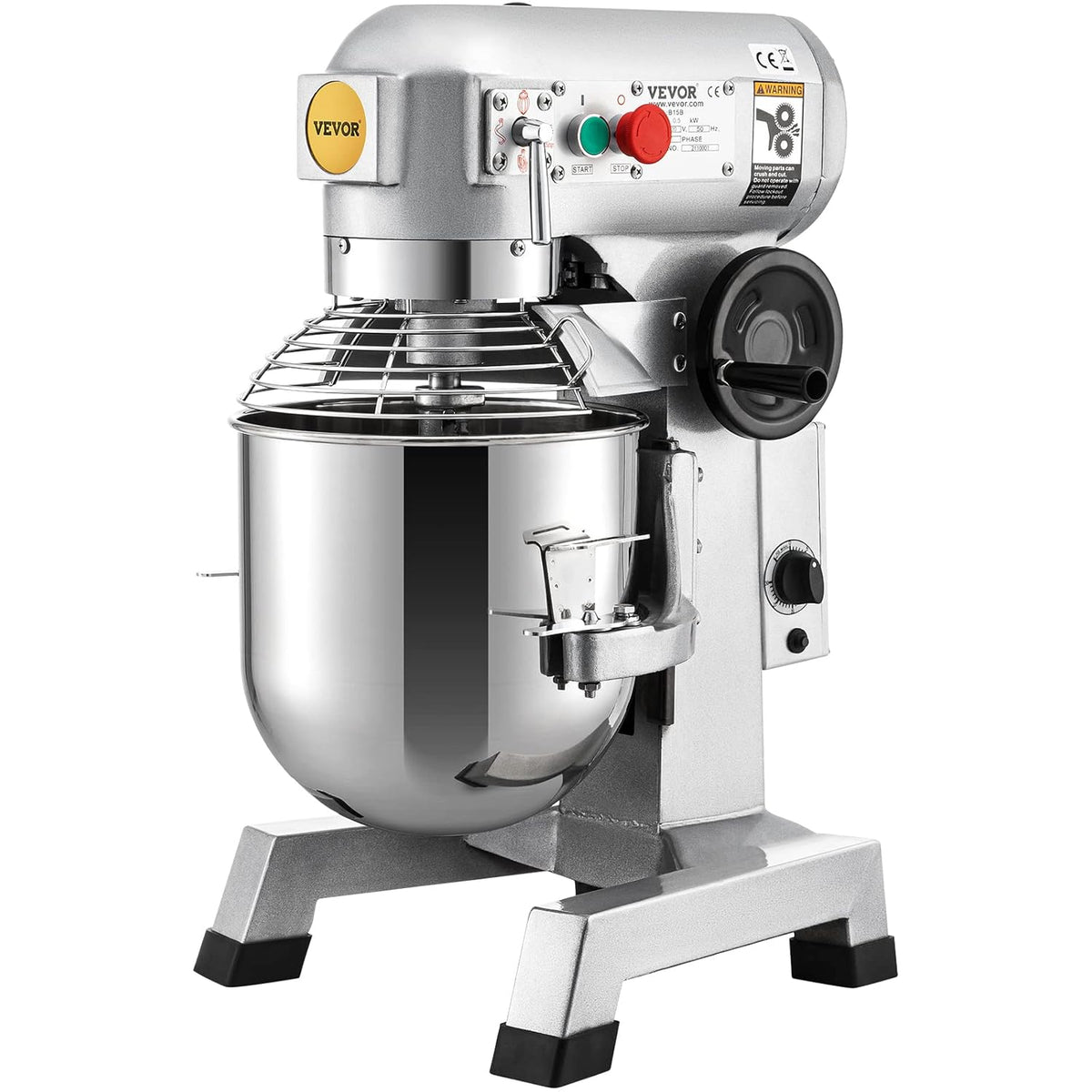 Commercial Food Mixer 10Qt Stainless Steel Bowl 450W 3 Speeds T198