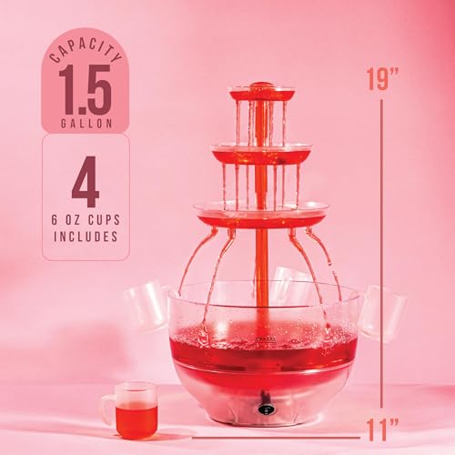 1.5 Gal 3 Tier LED Drink Fountain with 4 Reusable Cups Z87961