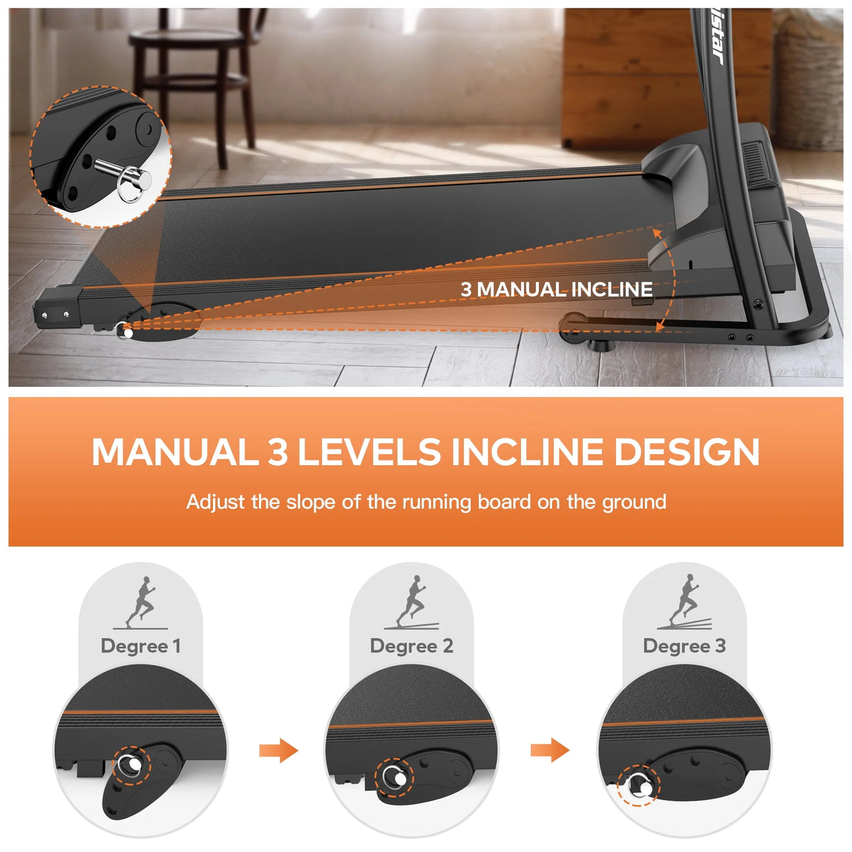 4.5HP Folding Treadmill with 15% Auto Incline G163