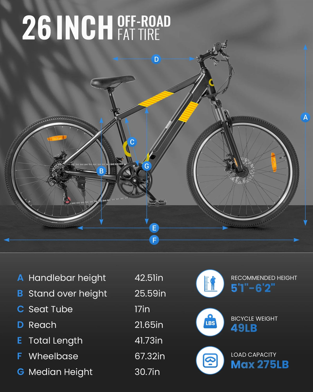 350W 26 Electric Mountain Bike with Removable Battery V402