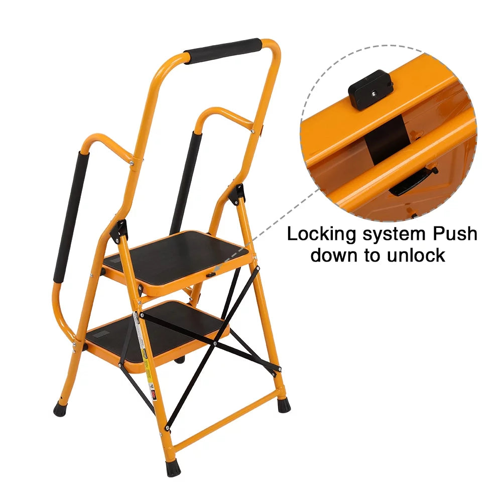 4 Step Iron Stool with Handgrip C7425