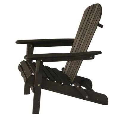 Solid Wood Folding Adirondack Chair Dark Brown E8873