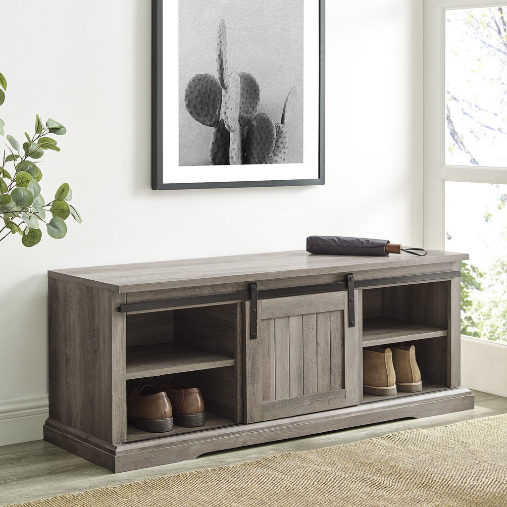 Gray Wash Storage Bench C346925