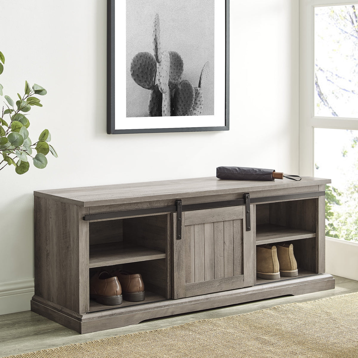 Gray Wash Storage Bench C346925