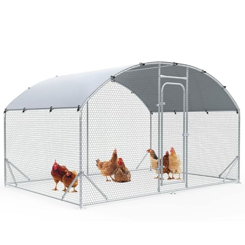 Large Metal Walk-in Chicken Coop with Anti-UV Cover Y27335