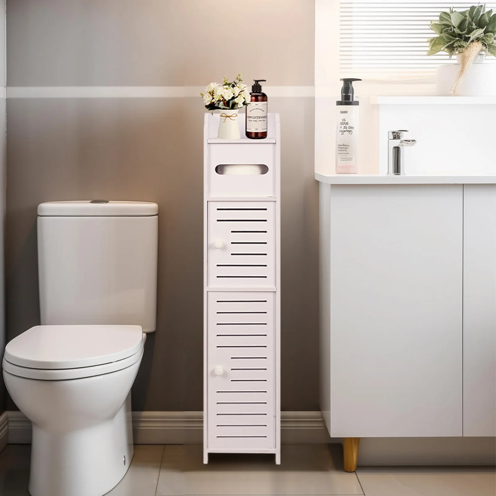 White Freestanding Bathroom Storage Shelf E71966