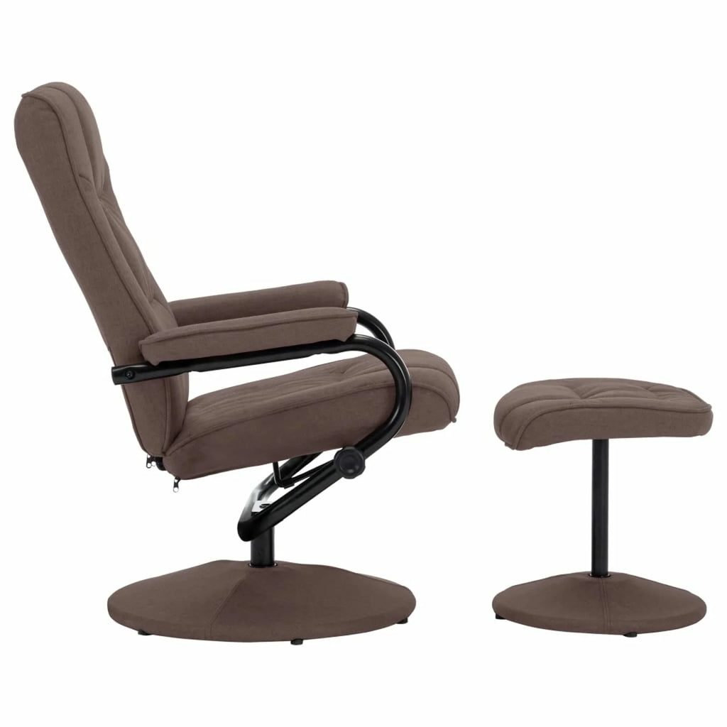 Brown Fabric Swivel Recliner with Ottoman F382072