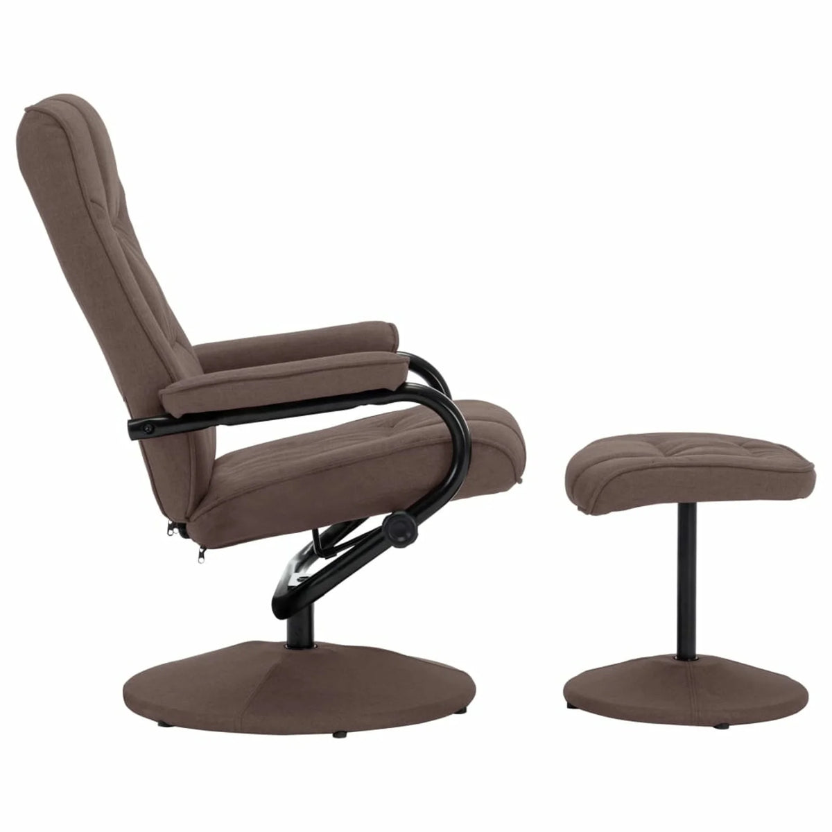 Brown Fabric Swivel Recliner with Ottoman F382072
