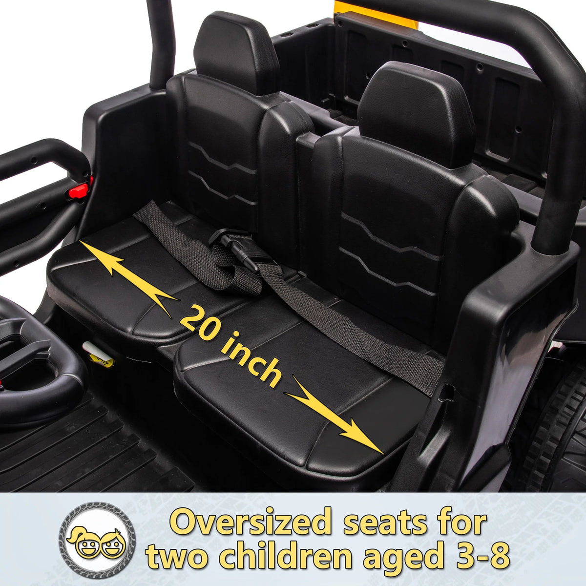 Yellow 2 Seater Kids Ride on Truck with Dump Bed and Remote Control V961