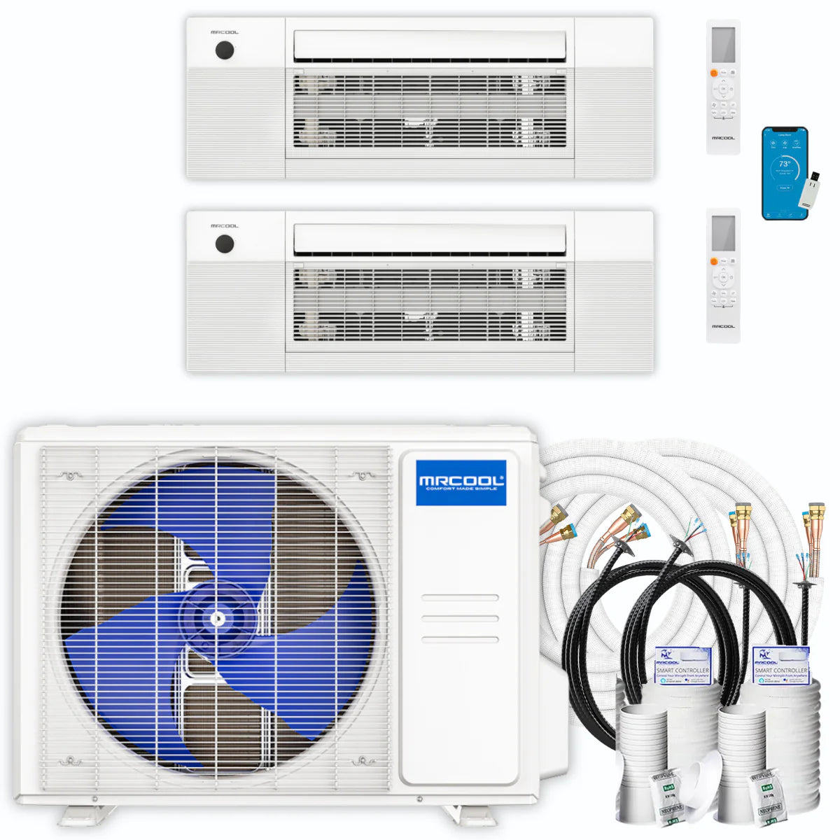 36,000 BTU 2 Zone Ceiling Cassette Ductless Air Conditioner and Heat Pump L317935