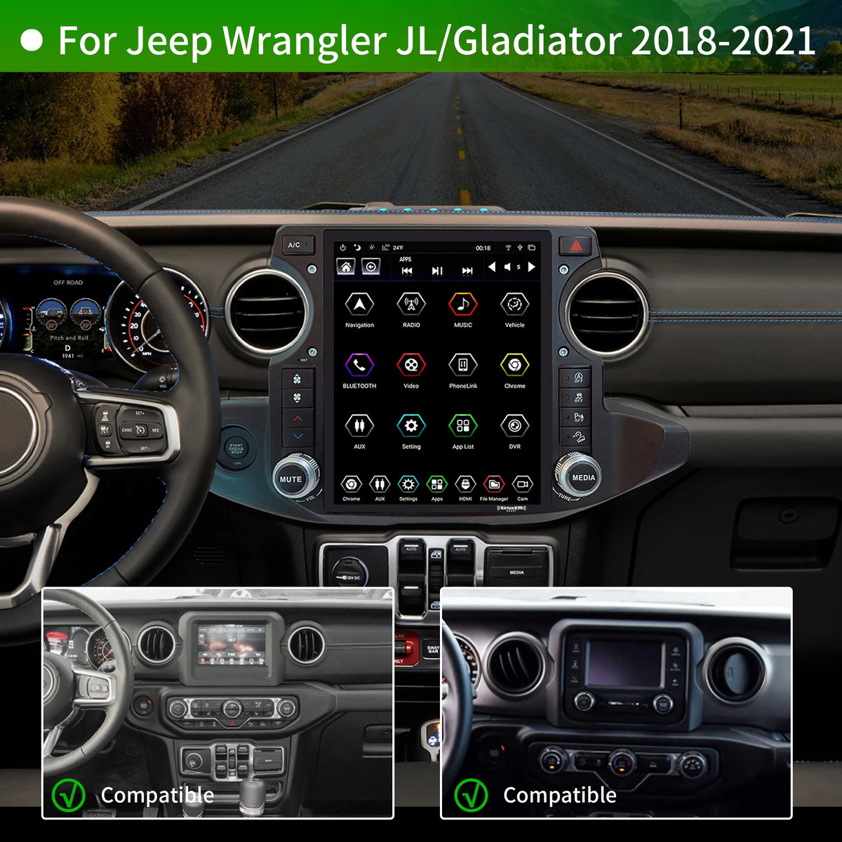 12.1 inch Touch Screen Car Radio Stereo with Apple Carplay U63402