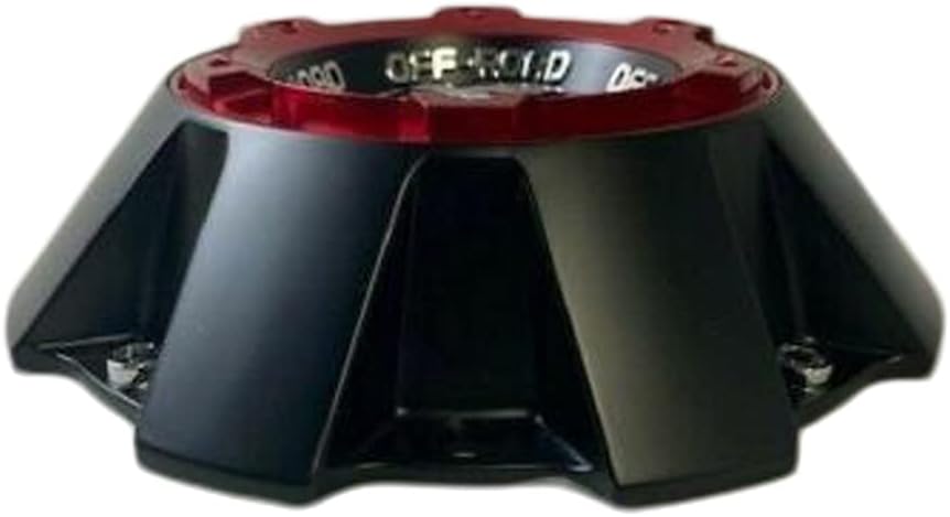 Matte Black with Red Top Wheel Center Cap Pack of 2 M309