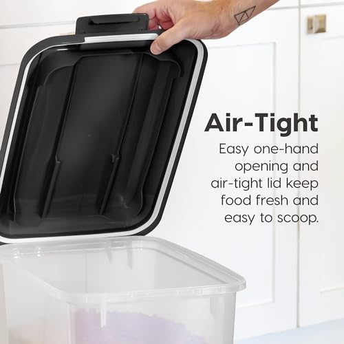 Dog Food Storage Container 2 Pack 30 lbs Airtight Clear Black K534880