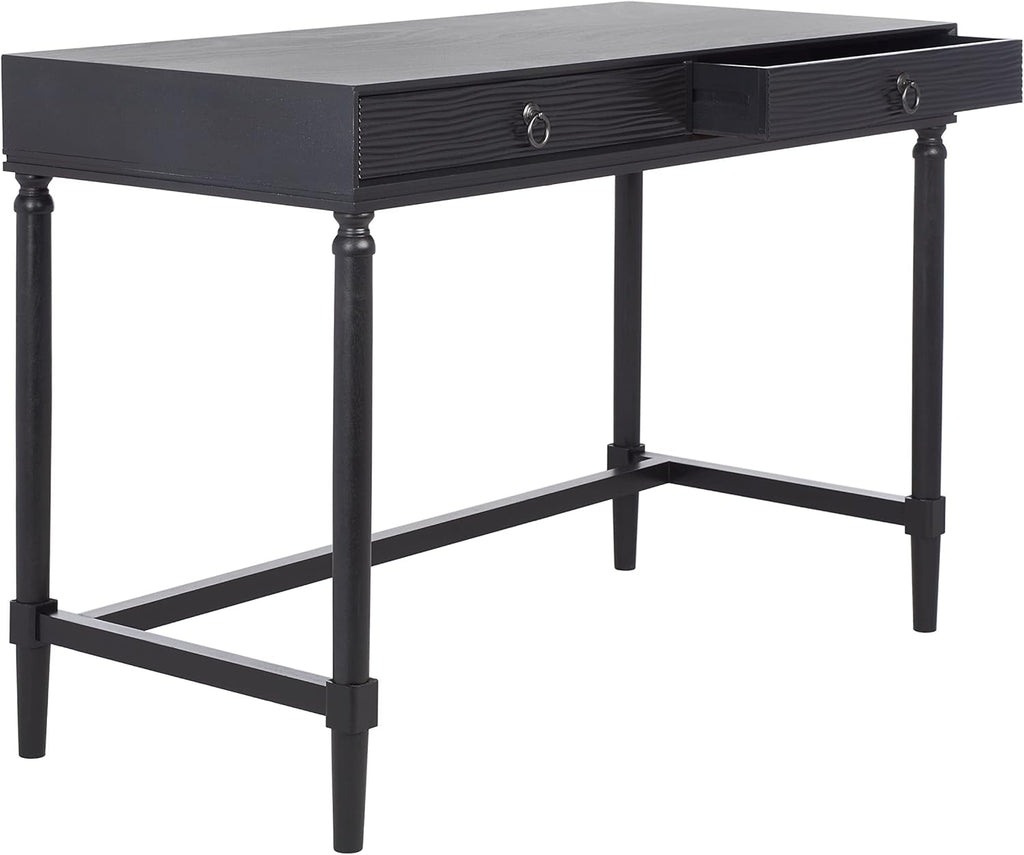 Black/Natural 2-Drawer Computer Desk Y8248