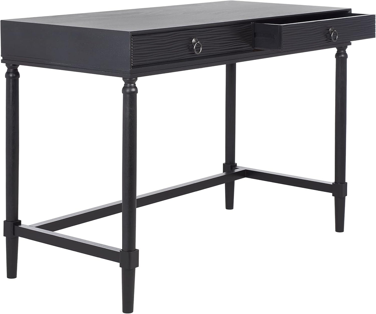 Black/Natural 2-Drawer Computer Desk Y8248