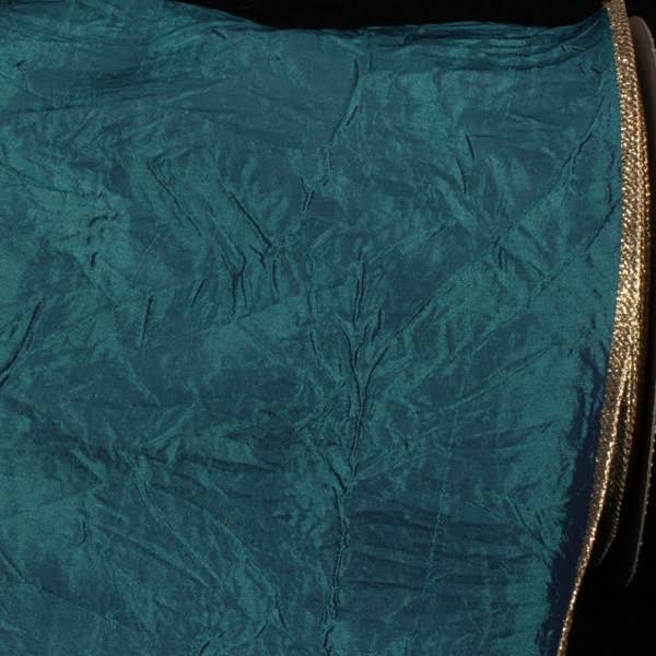 Teal Blue and Gold Crinkled Wired Craft Ribbon 20 Yards X545