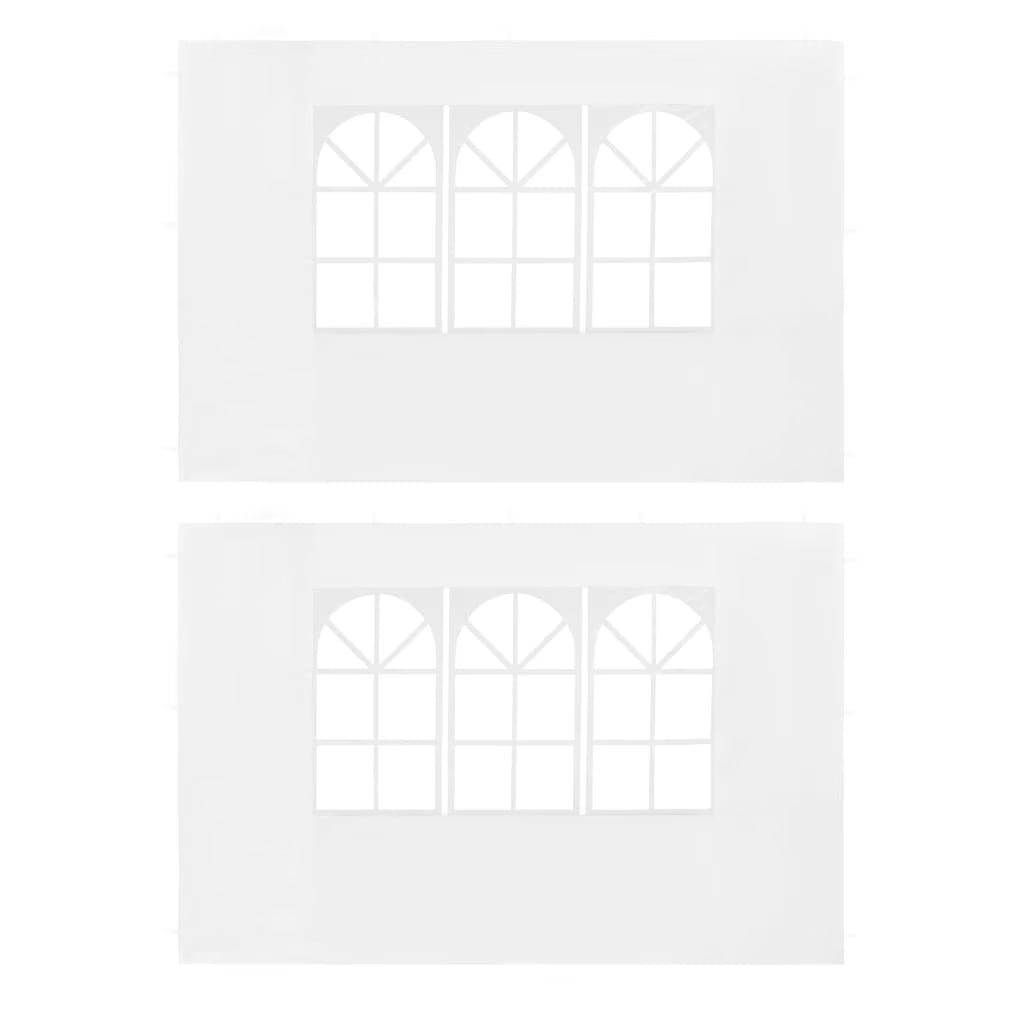 Party Tent Sidewall 2 pcs with Window PE White P6579