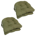 Sage Green Microsuede Tufted Chair Cushions Set of 4 Y697272