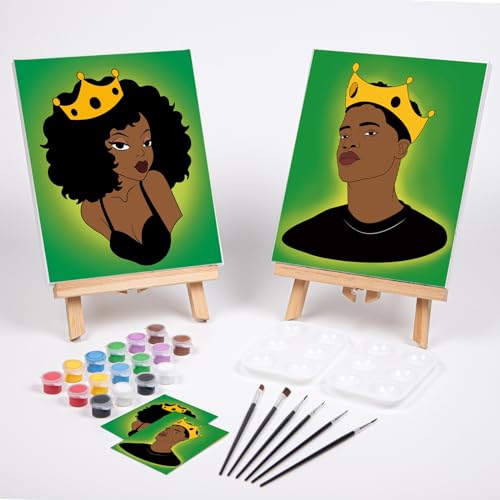 2 Pack Pre Drawn Stretched Canvases Paint Art Set 8x10 Q15415