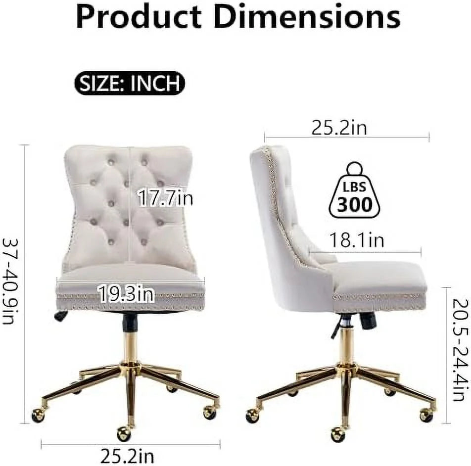 Velvet Ergonomic Office Chair with Wheels K4646