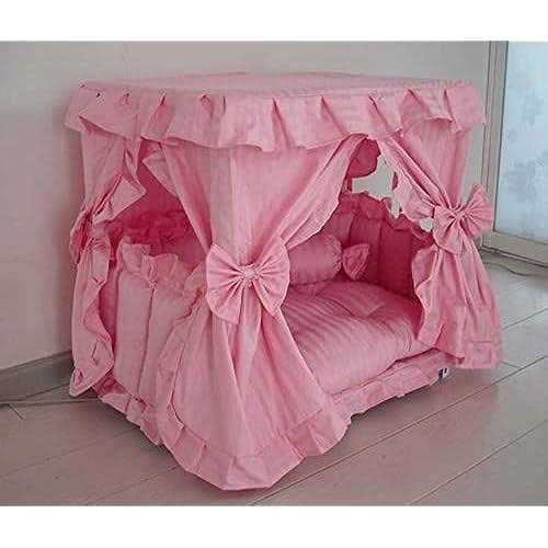 Pink Pet Dog Bed with Pillow Q71362