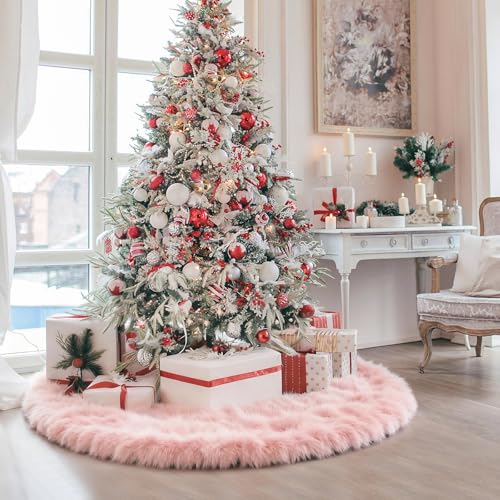 36 inch White Plush Velvet Tree Skirt O484